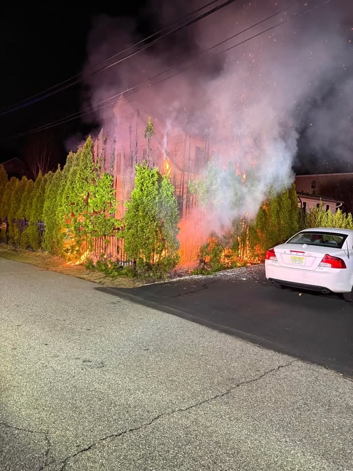Firefighters Douse Brush Fire Outside Home in Wyckoff
