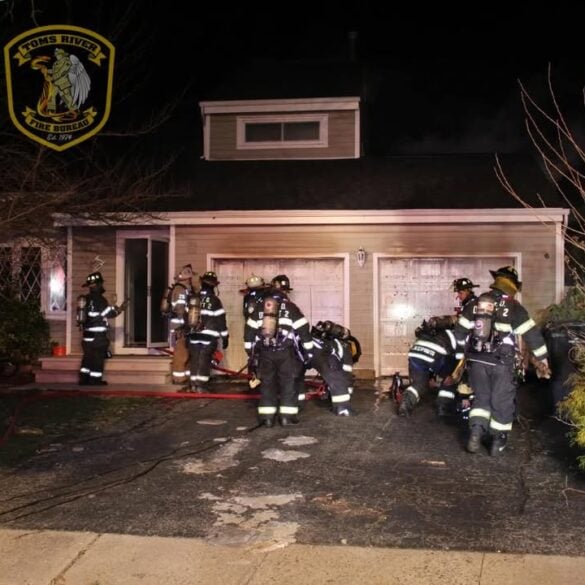 Garage fire at toms river home caused by spontaneous combustion of oil-soaked rags - photo licensed by shore news network.