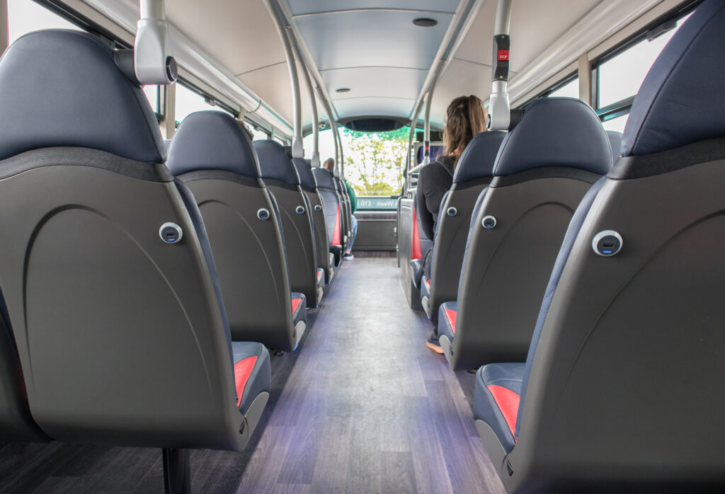 Inside a bus