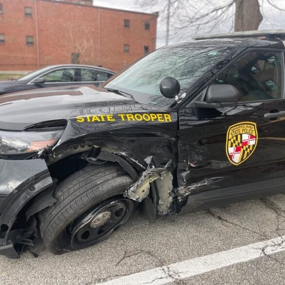 Woman arrested for suspected impaired driving after striking maryland trooper - photo licensed by shore news network.