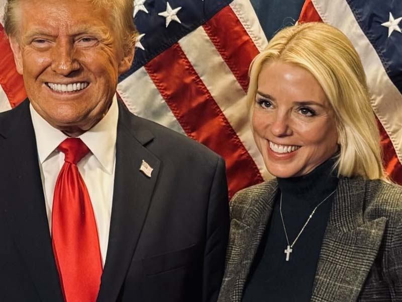 Attorney General Pamela Bondi speaks with son of slain DEA agent Kiki Camarena after arrest of fugitive cartel leader