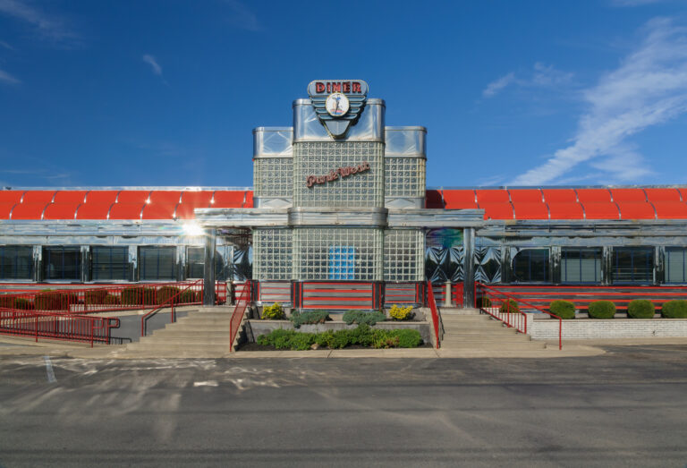 Park west diner new jersey. The iconic art deco style park west diner at little falls, new jersey a typical traditional american restaurant with its polished chrome and enamel metal exterior