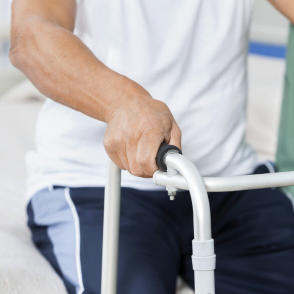 Patient at rehab center