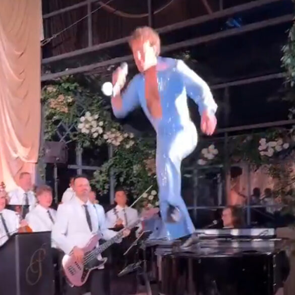 Mark zuckerberg stuns guests by performing in blue jumpsuit at wife’s 40th birthday