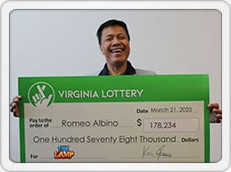 Woodbridge man wins $178K Virginia Lottery jackpot on mobile game before work