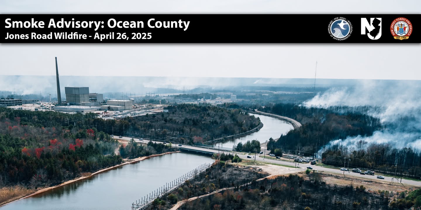 Smoke chokes Ocean County as Jones Road wildfire continues to burn