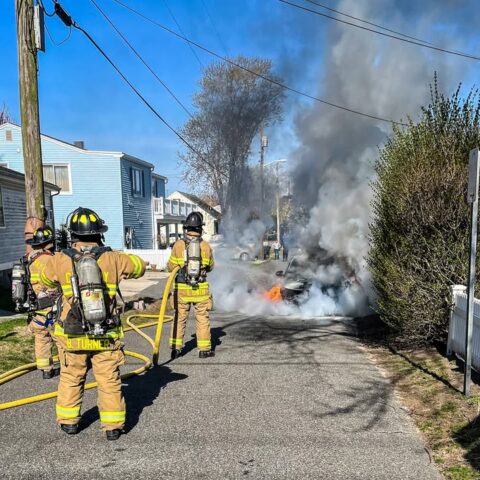 Cape may firefighters quickly extinguish morning car fire on broadway - photo licensed by shore news network.