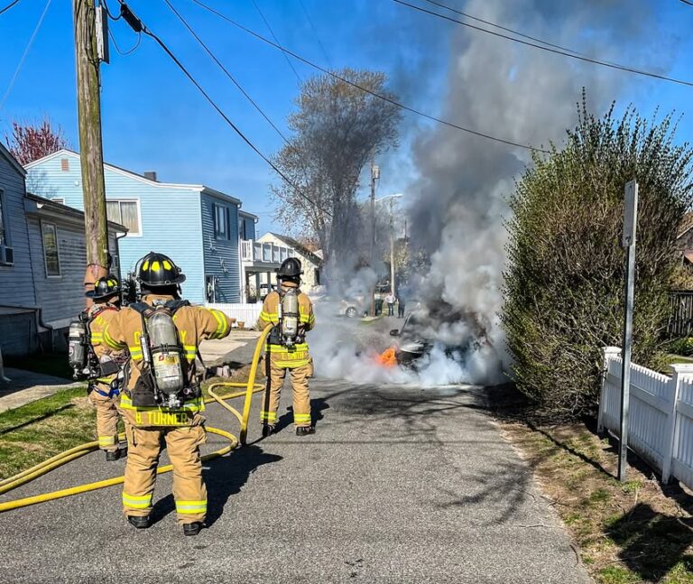 Cape may firefighters quickly extinguish morning car fire on broadway - photo licensed by shore news network.