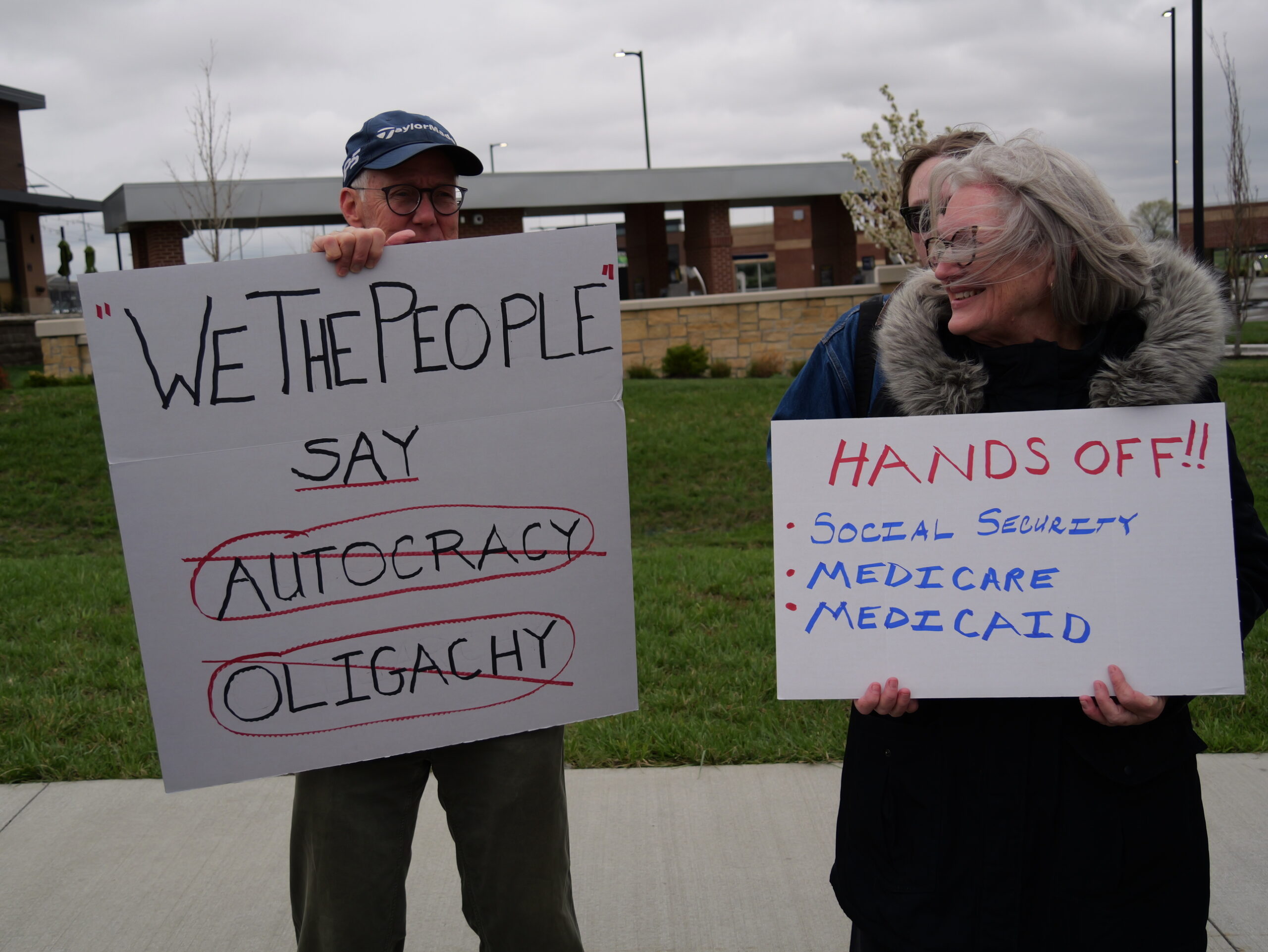 Elderly women lead New Jersey protests against White House on Easter weekend