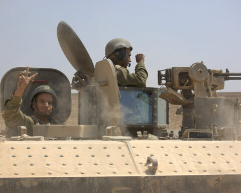 IDF soldiers in tank.