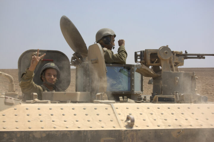 IDF soldiers in tank.