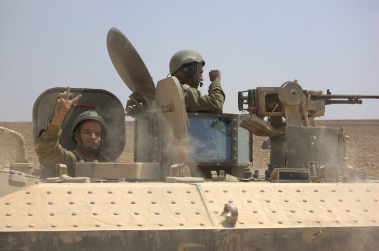 Idf soldiers in tank.