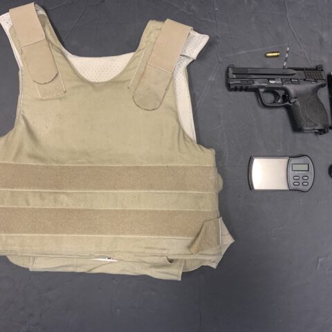 Man wearing body armor busted with stolen gun and meth in jessup traffic stop - photo licensed by shore news network.
