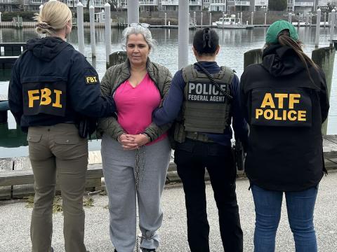 Officers with ICE Boston and agents with FBI Boston and ATF Boston arrested Ilma Leandro De Oliveira, 53, in Falmouth, March 20.