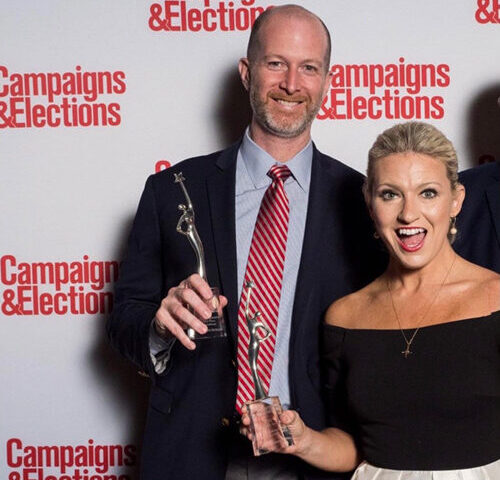 GOP strategist Chris Russel with his partner, Amanda Woloshen Glass