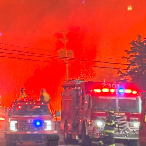 New jersey wildfire threatens shuttered nuclear power plant - photo licensed by shore news network.