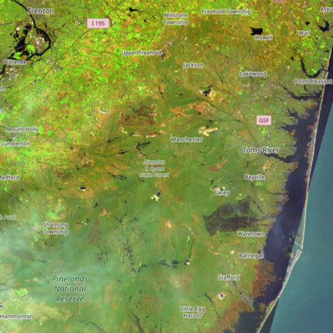 Nasa captures massive black scar from new jersey wildfire visible from space - photo licensed by shore news network.