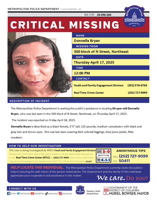 63-year-old woman vanishes without a trace in DC 63-year-old woman vanishes without a trace in DC