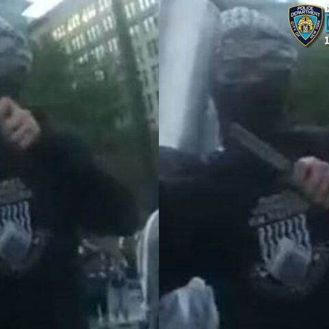 Nypd officer assaulted by union square park protester - photo licensed by shore news network.