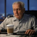 Political Satire - Aging and tired air traffic controller. - AI Generated - Grok/X
