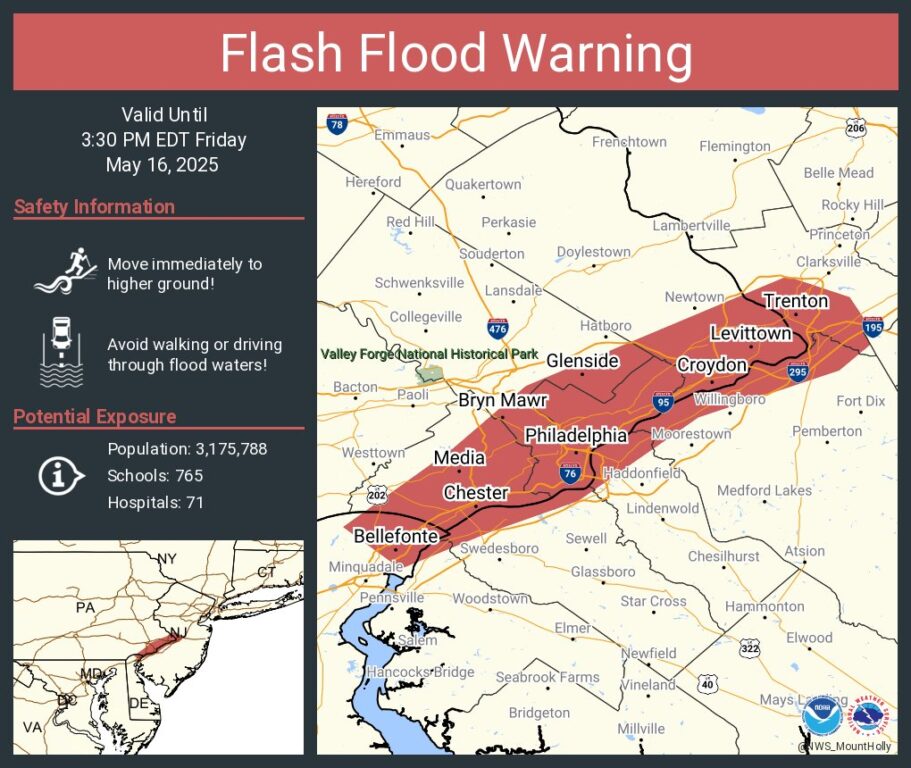 Severe thunderstorm watch issued for 14 New Jersey through 5 p.m. Severe thunderstorm watch issued for 14 New Jersey through 5 p.m.