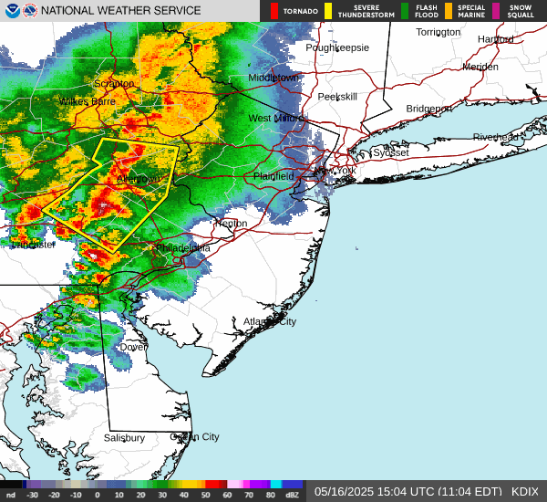 Severe thunderstorm watch issued for 14 New Jersey through 5 p.m. Severe thunderstorm watch issued for 14 New Jersey through 5 p.m.