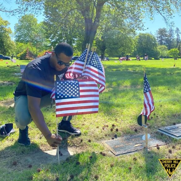 Cherry hill police officers join community to honor fallen veterans - photo licensed by shore news network.
