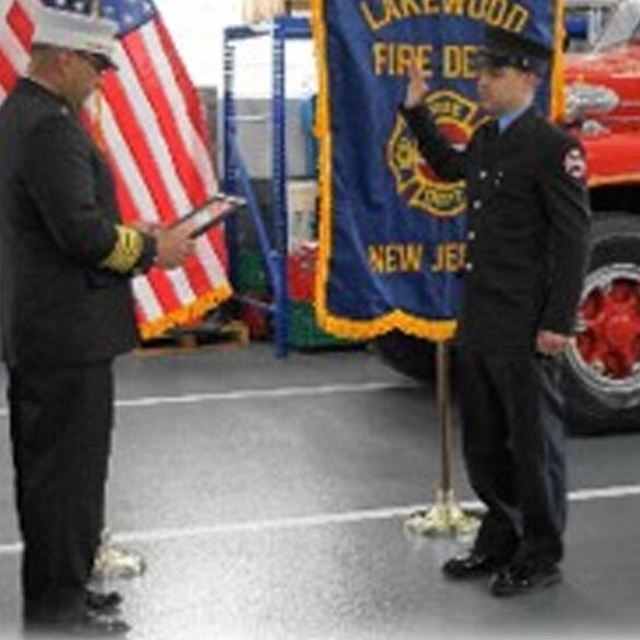 Lakewood fire department promotes captain and swears in new firefighter - photo licensed by shore news network.