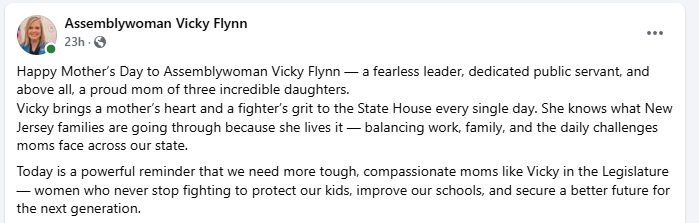 NJ assemblywoman’s Mother’s Day post draws attention for self-praise NJ assemblywoman’s Mother’s Day post draws attention for self-praise