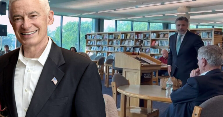 George gilmore (r) shadows bill spadea at public events.