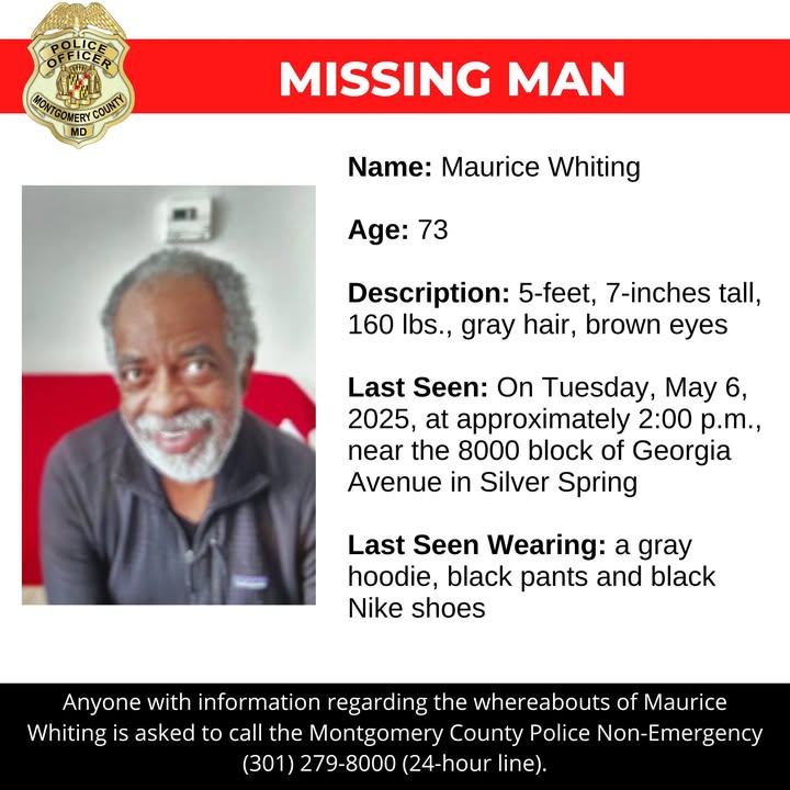 Montgomery County police seek help locating missing 73-year-old Silver Spring man Montgomery County police seek help locating missing 73-year-old Silver Spring man