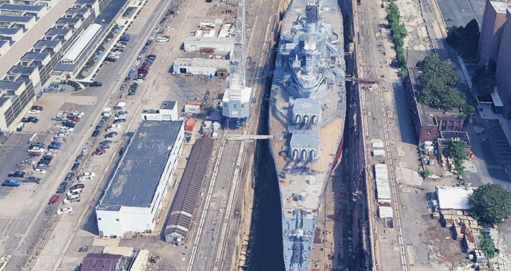 Amazing New Google Earth Images Show Battleship USS New Jersey Drydocked in Philadelphia Amazing New Google Earth Images Show Battleship USS New Jersey Drydocked in Philadelphia