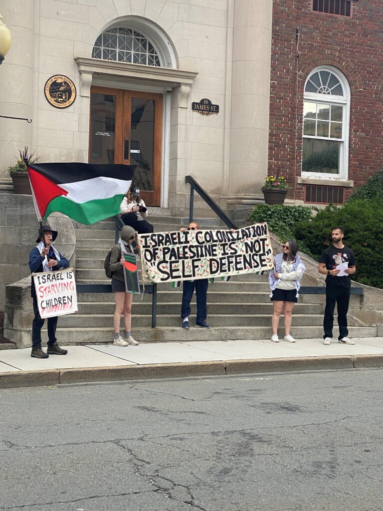 Hudson valley groups march through middletown to protest genocide in gaza - photo licensed by shore news network.
