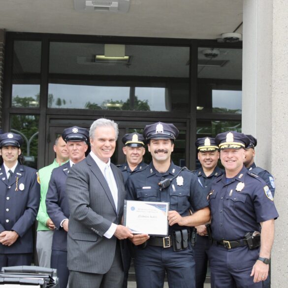 Worcester police and firefighters honored for rooftop rescue during dual fires - photo licensed by shore news network.