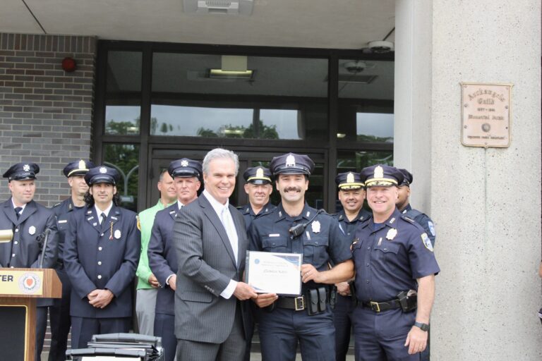Worcester police and firefighters honored for rooftop rescue during dual fires - photo licensed by shore news network.