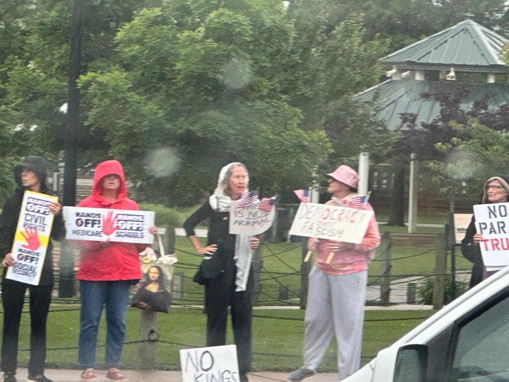 Small Protest Against Trump in Fizzles Out After Rain Shower in Downtown Toms River Small Protest Against Trump in Fizzles Out After Rain Shower in Downtown Toms River
