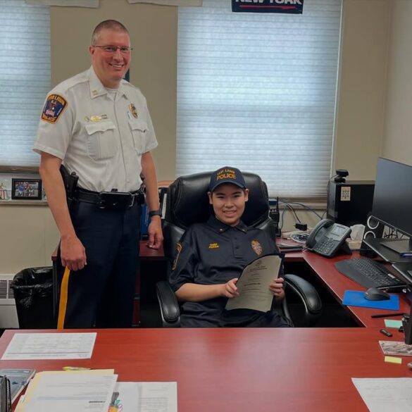Fair lawn student sworn in as chief for a day - photo licensed by shore news network.