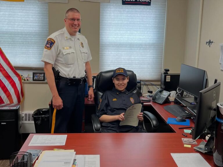 Fair lawn student sworn in as chief for a day - photo licensed by shore news network.