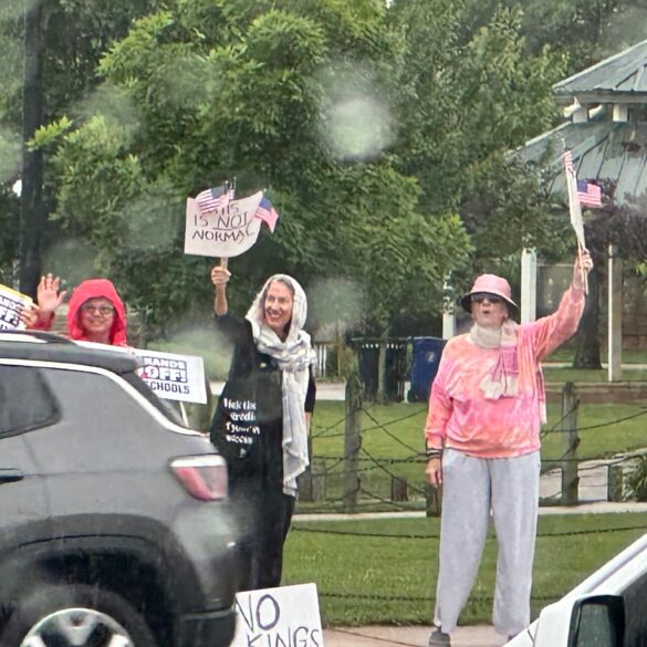 Small protest against trump in fizzles out after rain shower in downtown toms river - photo licensed by shore news network.