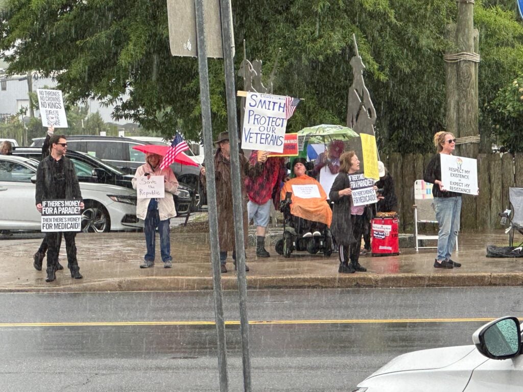 Small Protest Against Trump in Fizzles Out After Rain Shower in Downtown Toms River Small Protest Against Trump in Fizzles Out After Rain Shower in Downtown Toms River