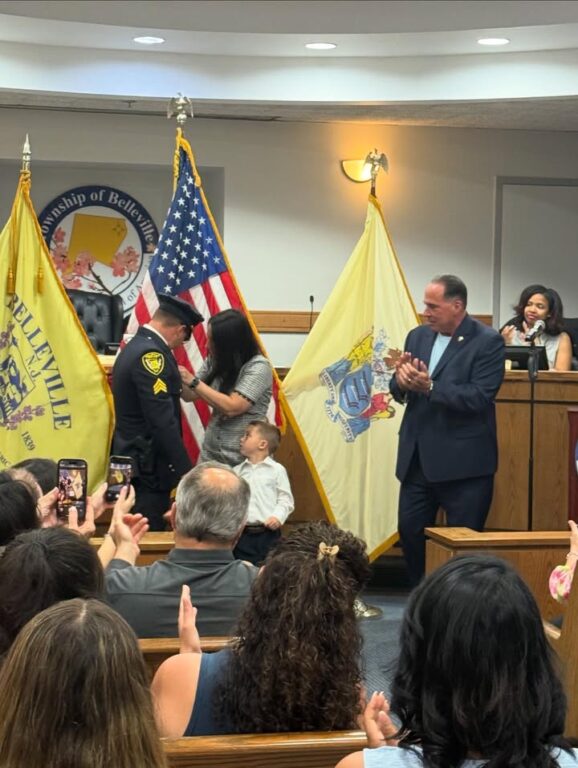 Belleville swears in 10 new officers and promotes detective to sergeant
