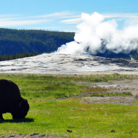 New jersey man mauled by bison at yellowstone’s old faithful - photo licensed by shore news network.