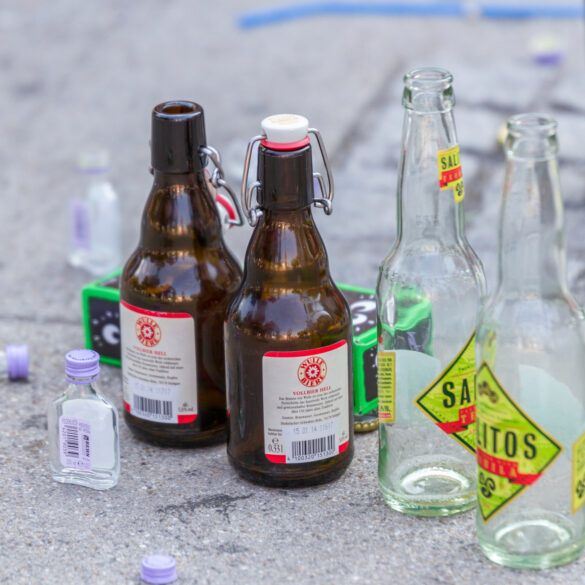 Empty alcohol containers - file photo