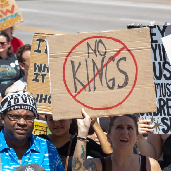 No kings protest 'peacekeeper' accidentally shoots and kills innocent bystander - photo licensed by shore news network.