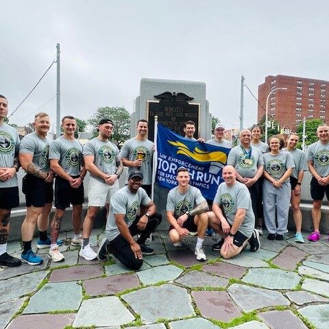 Schenectady officers and city officials join 2025 law enforcement torch run for special olympics - photo licensed by shore news network.