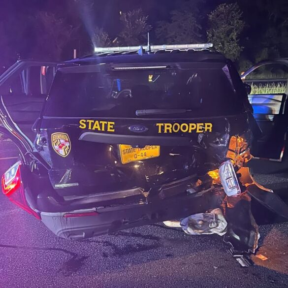 Maryland state trooper struck while investigating crash on capital beltway - photo licensed by shore news network.