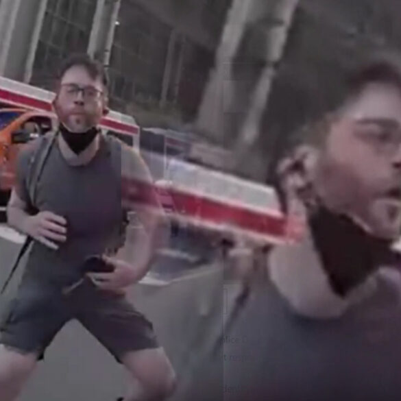 Philadelphia police officer attacked with traffic cone during anti-ice protest - photo licensed by shore news network.