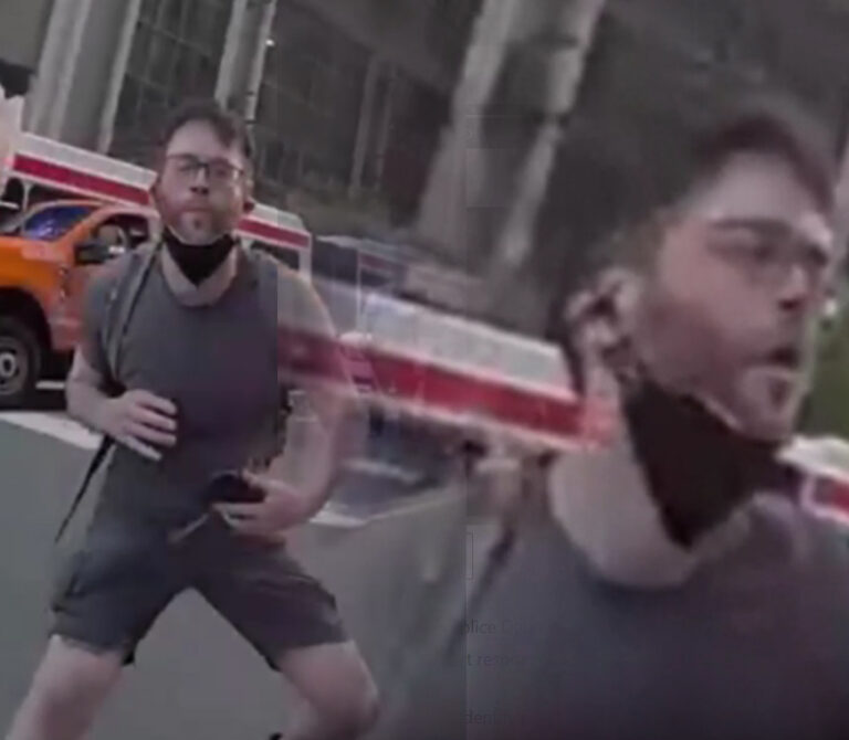 Philadelphia police officer attacked with traffic cone during anti-ice protest - photo licensed by shore news network.