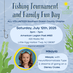 Fishing tournament in Little Egg Harbor to fund Disney Cruise for child with rare condition
