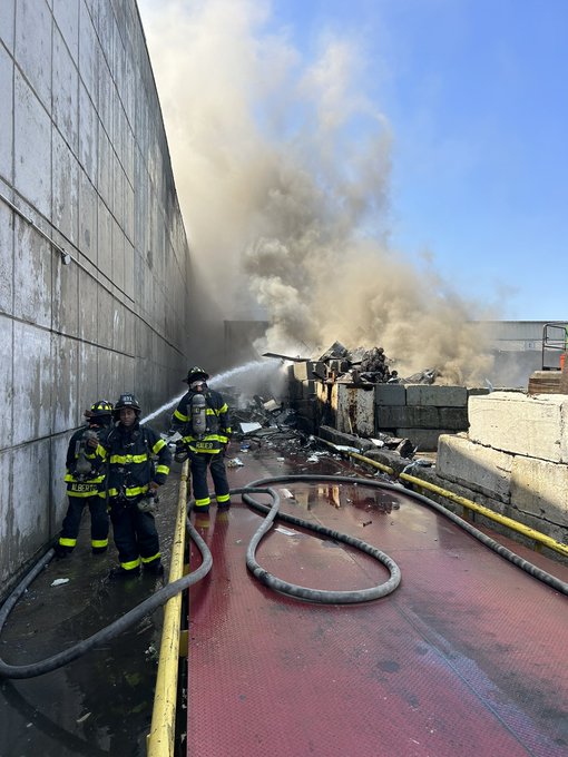 FDNY battles 2-alarm fire at Queens industrial site